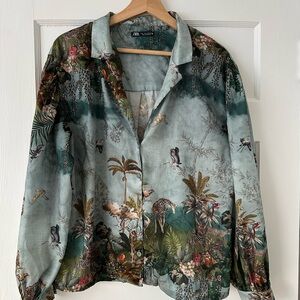 Zara Blue Print Shirt